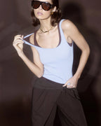 Fine Line Knit Tank - Sky Blue - Mossman