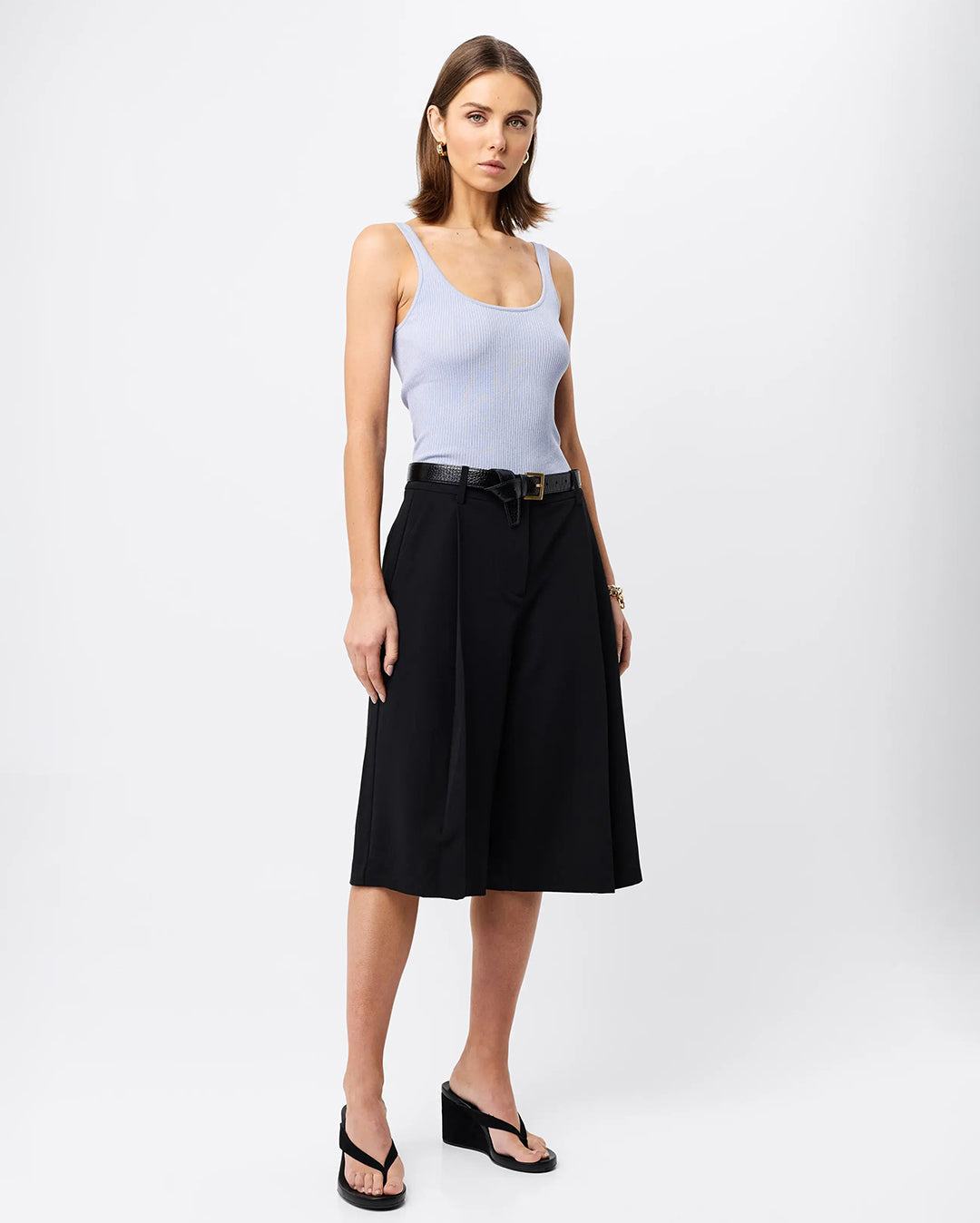 Fine Line Knit Tank - Sky Blue - Mossman