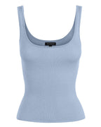 Fine Line Knit Tank - Sky Blue - Mossman