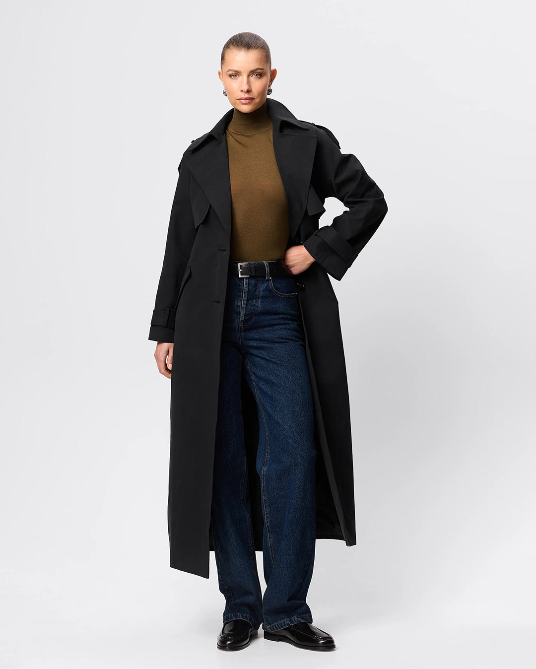 Mossman Franklin Trench Coat - Black | Wally NZ