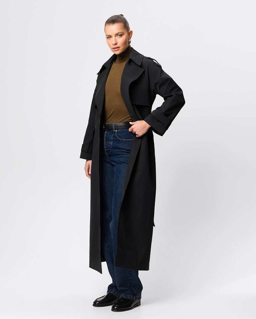 Franklin Trench Coat - Black - Mossman