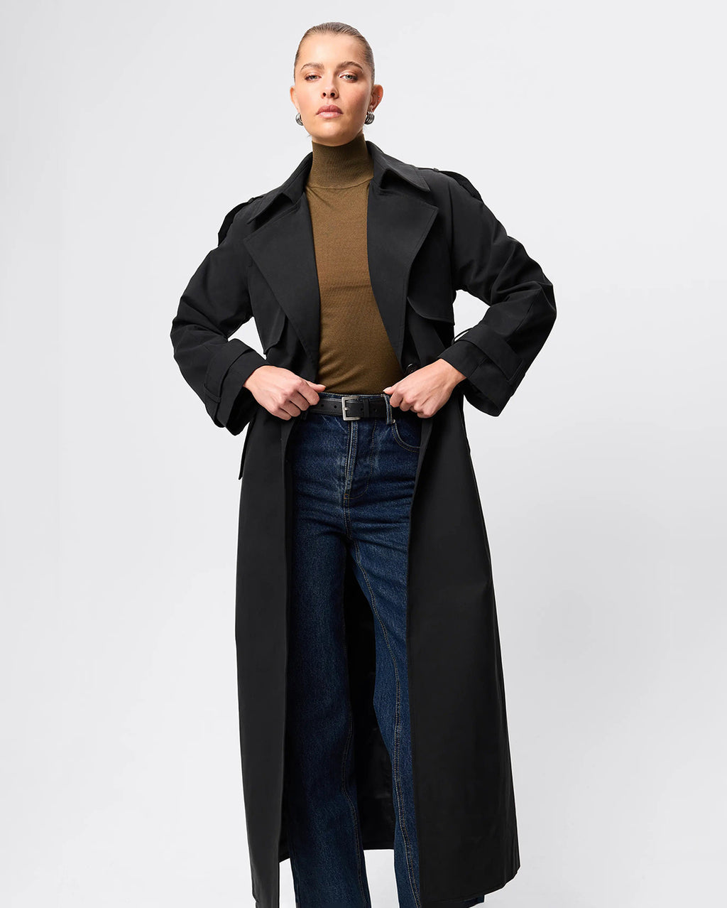 Franklin Trench Coat - Black - Mossman