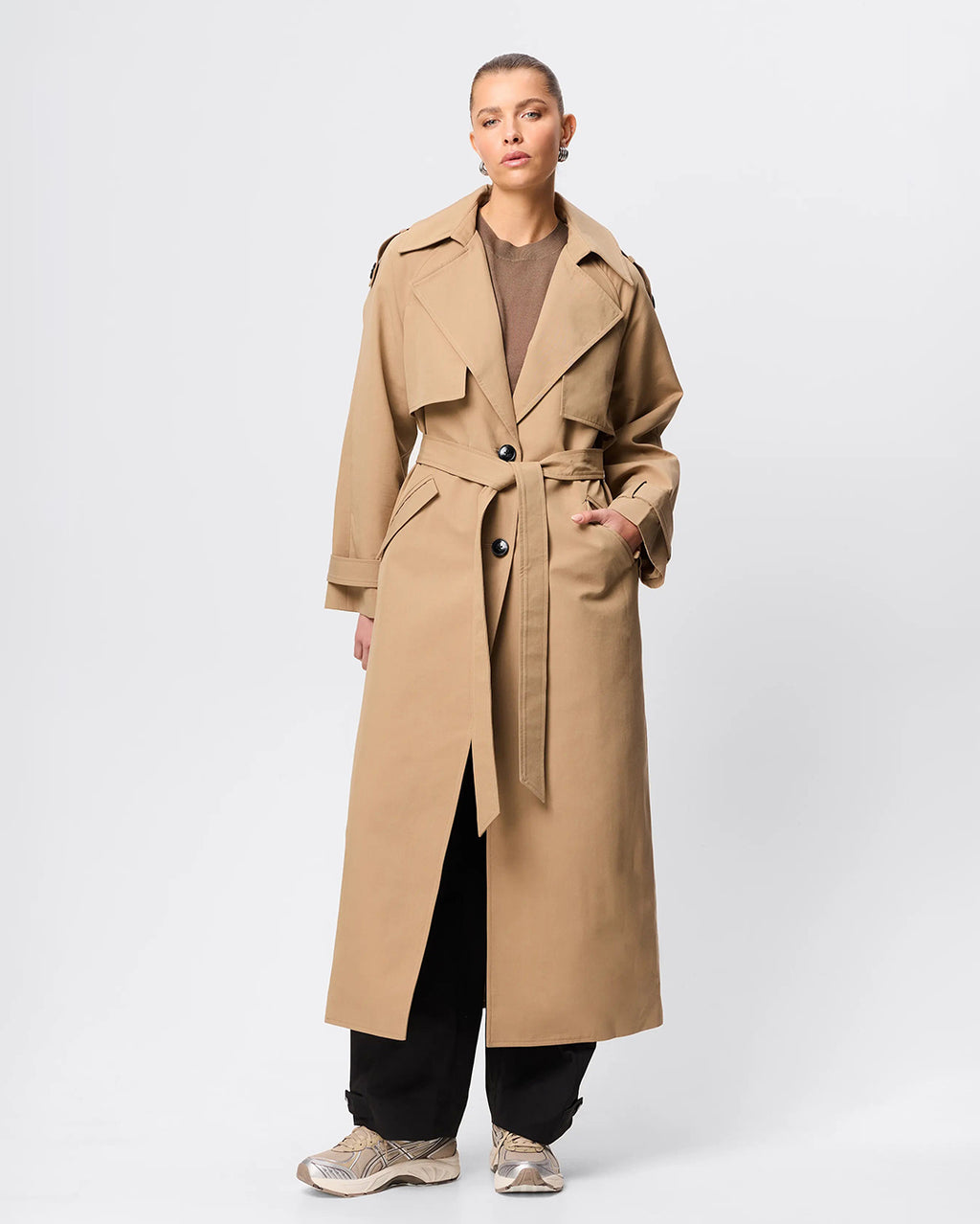 Franklin Trench Coat - Sand - Mossman