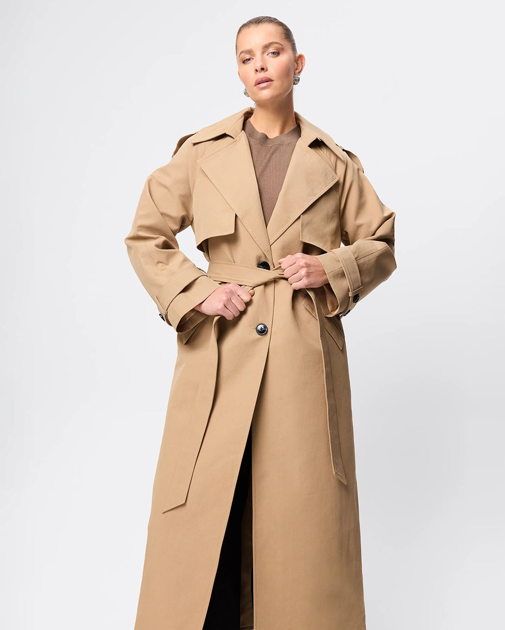 Franklin Trench Coat - Sand - Mossman