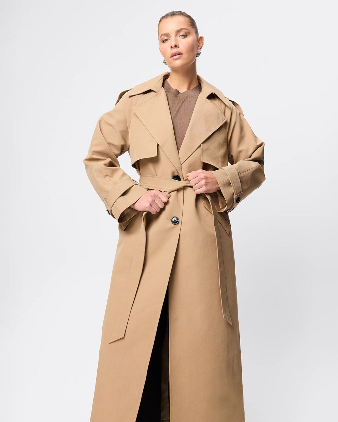Franklin Trench Coat - Sand - Mossman