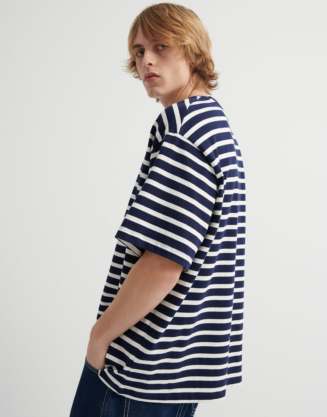 Motion Tee - Uniform Stripe by Kowtow - view 2