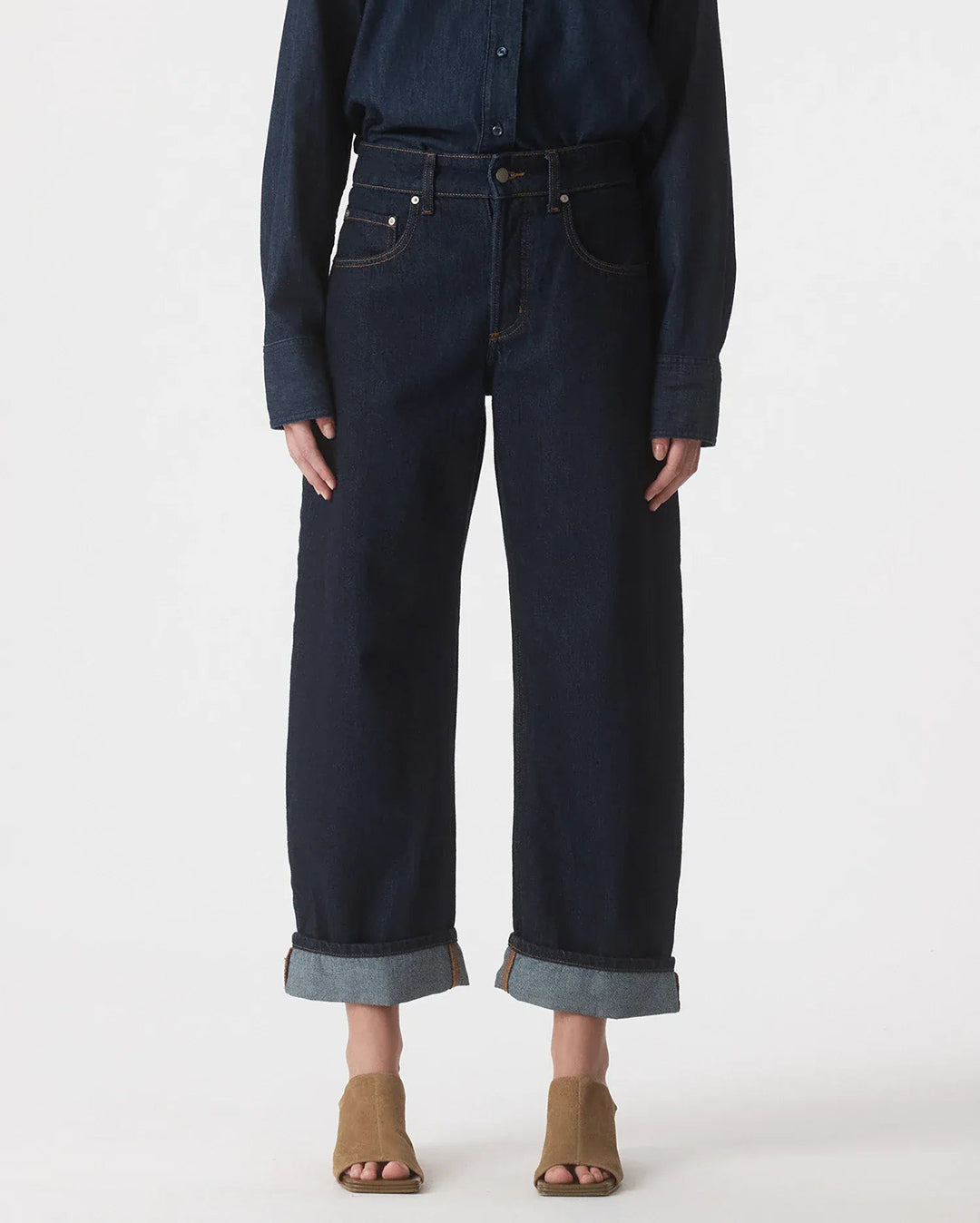 Nadia Jean Cuffed - Pure Blue - Nobody Denim