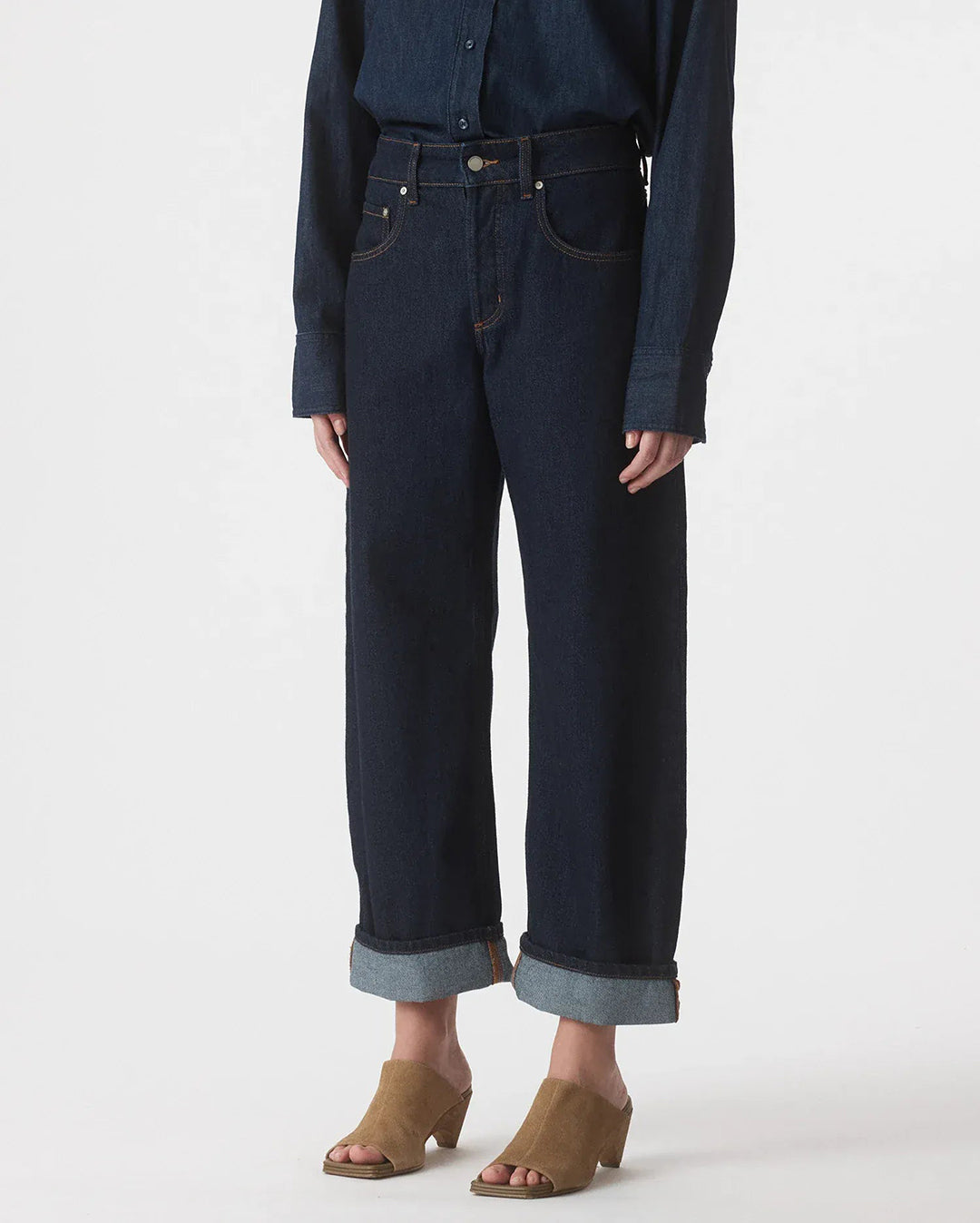 Nadia Jean Cuffed - Pure Blue - Nobody Denim