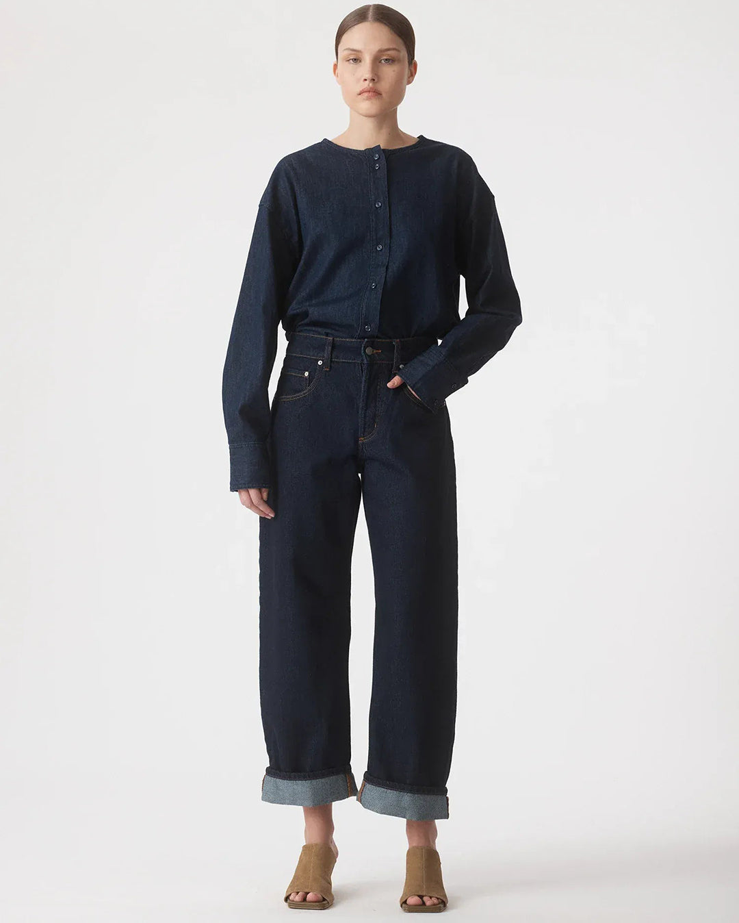 Nadia Jean Cuffed - Pure Blue - Nobody Denim