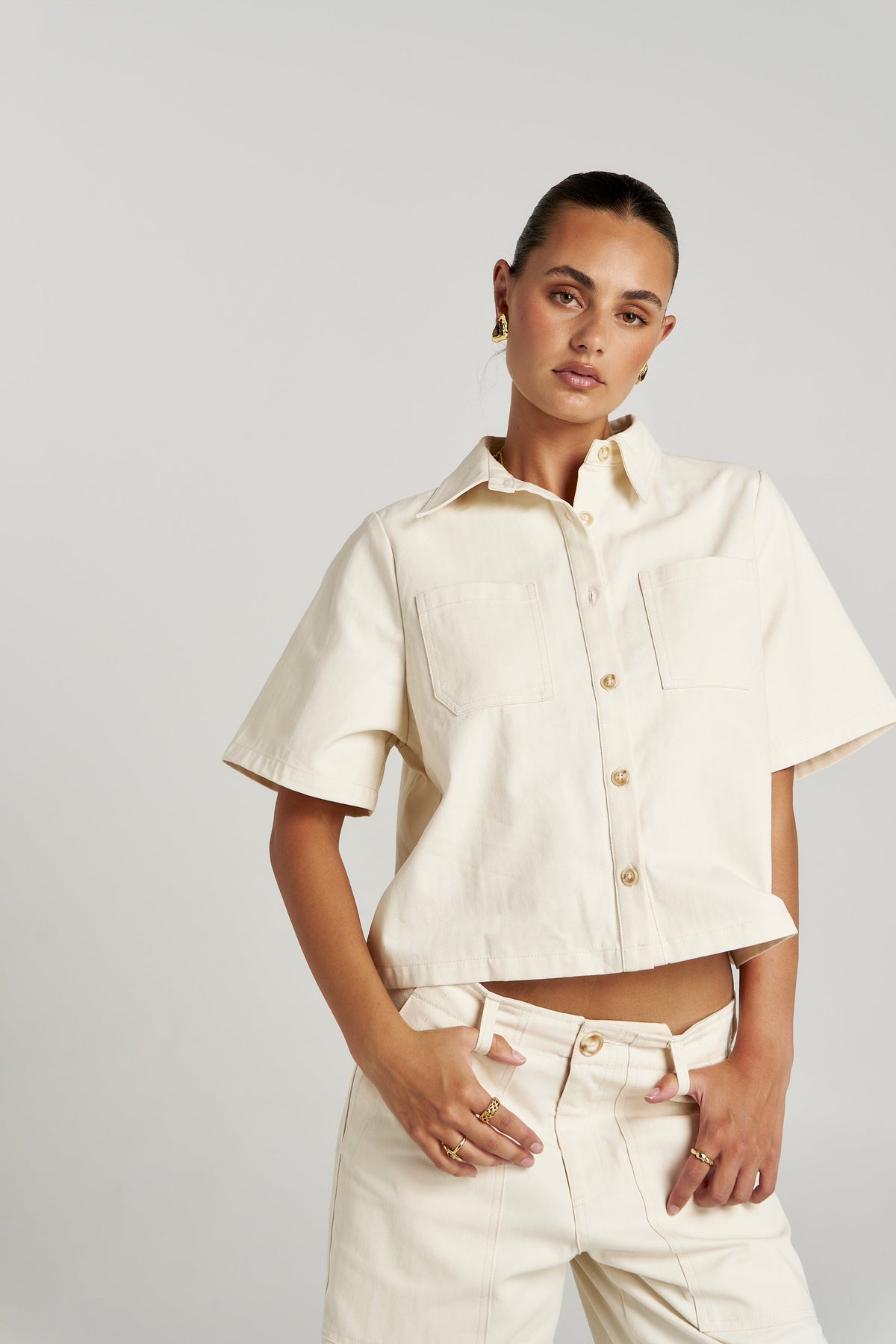 New In at Wally: Summi Summi Carpenter Shirt and Pant in Ecru