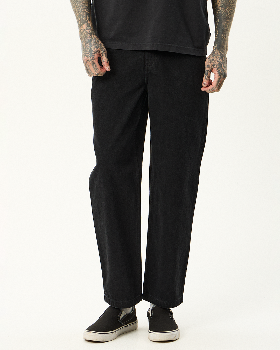 Ninety Twos - Denim Relaxed Jean - Washed Black - Afends