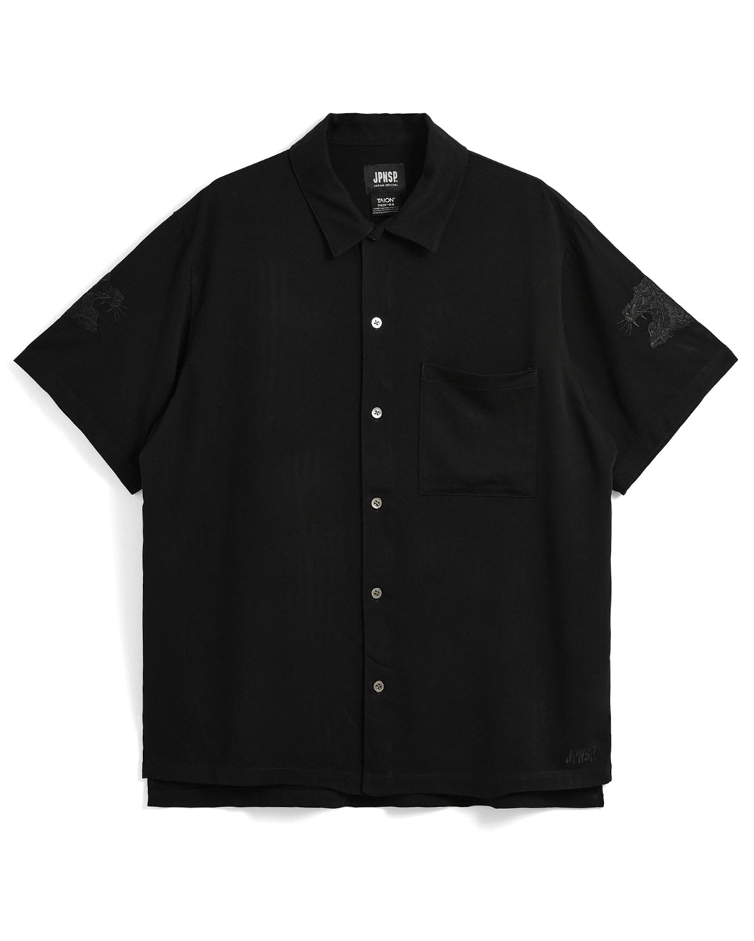 Non Down Jpnsp Rayon Shirt Half Sleeve - Black - Taion