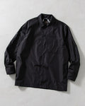 Non Down Military Button Slit Shirt Long Sleeve - Black - Taion