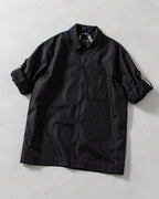 Non Down Military Button Slit Shirt Long Sleeve - Black - Taion