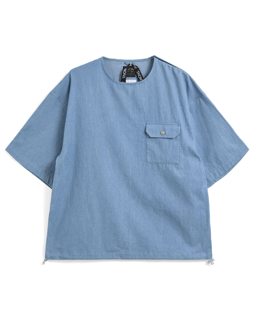Non-Down Military Half-Sleeve Top - Blue Denim - Taion