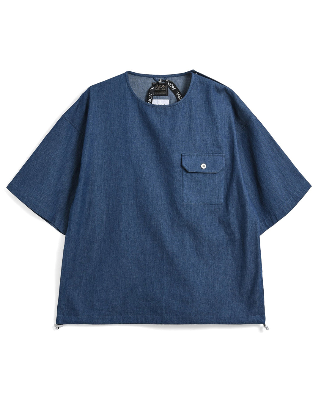 Non-Down Military Half-Sleeve Top - Indigo Denim - Taion