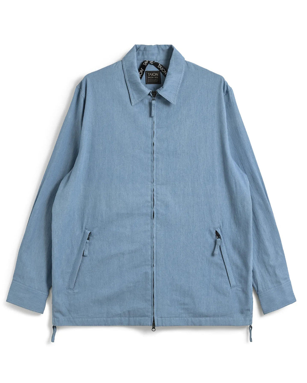 Non Down Military W-Zip Shirt Long Sleeve - Blue Denim - Taion