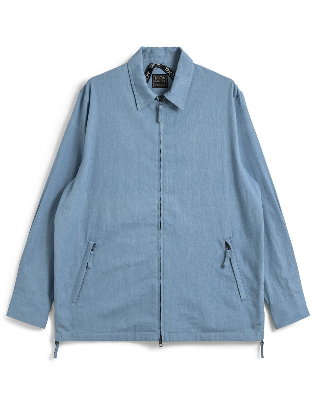 Non Down Military W-Zip Shirt Long Sleeve - Blue Denim - Taion
