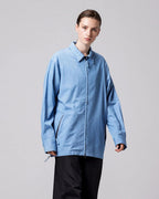 Non Down Military W-Zip Shirt Long Sleeve - Blue Denim - Taion