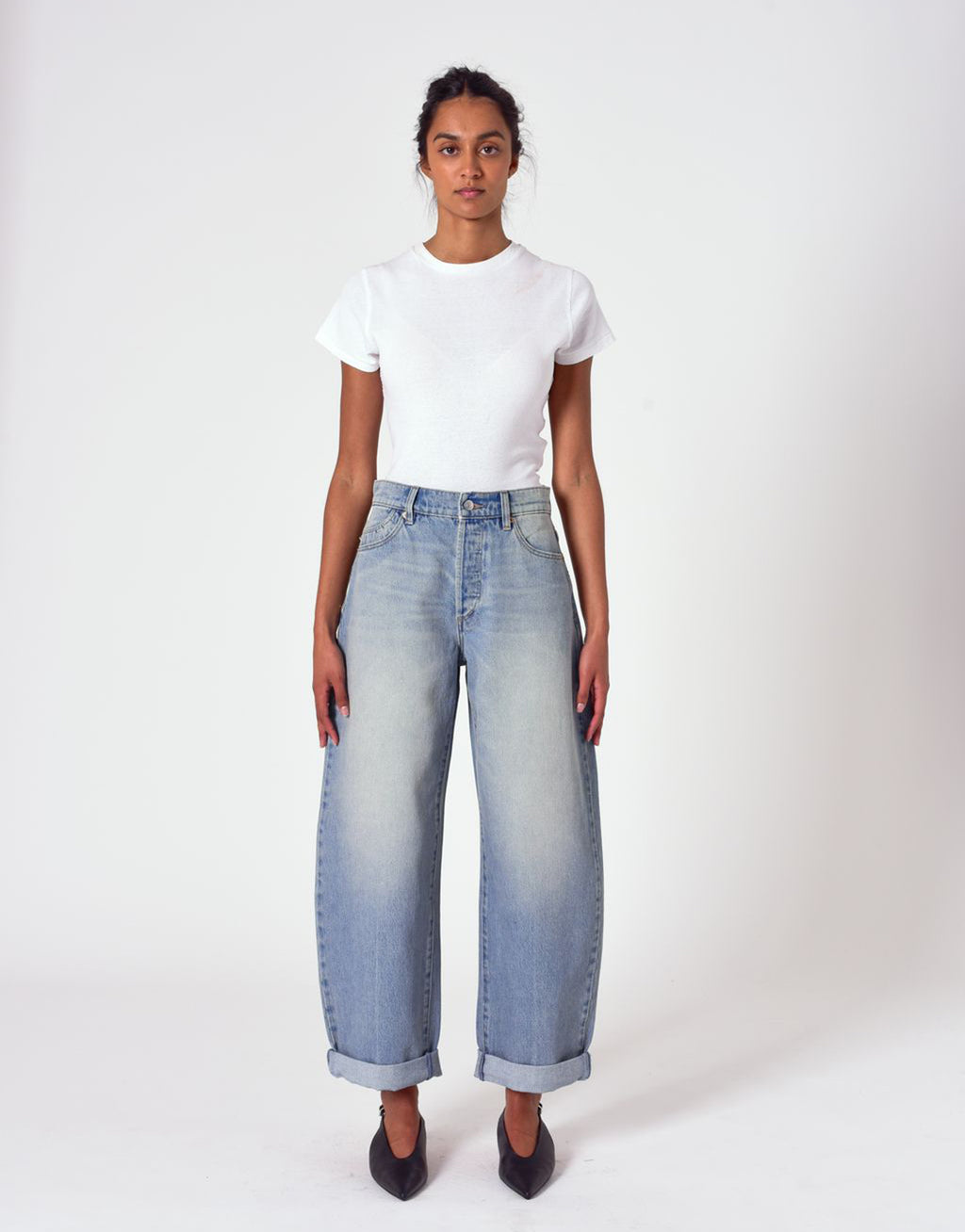Gigi Turn Up Barrel Denim Jeans - Palace Vintage