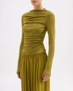 Calista Mesh LS Top - Avocado - Nude Lucy