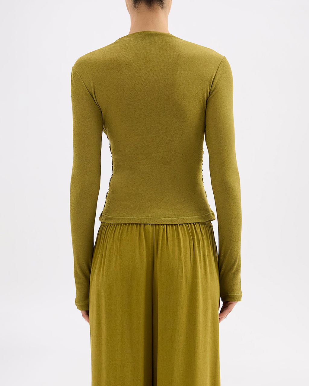 Calista Mesh LS Top - Avocado - Nude Lucy