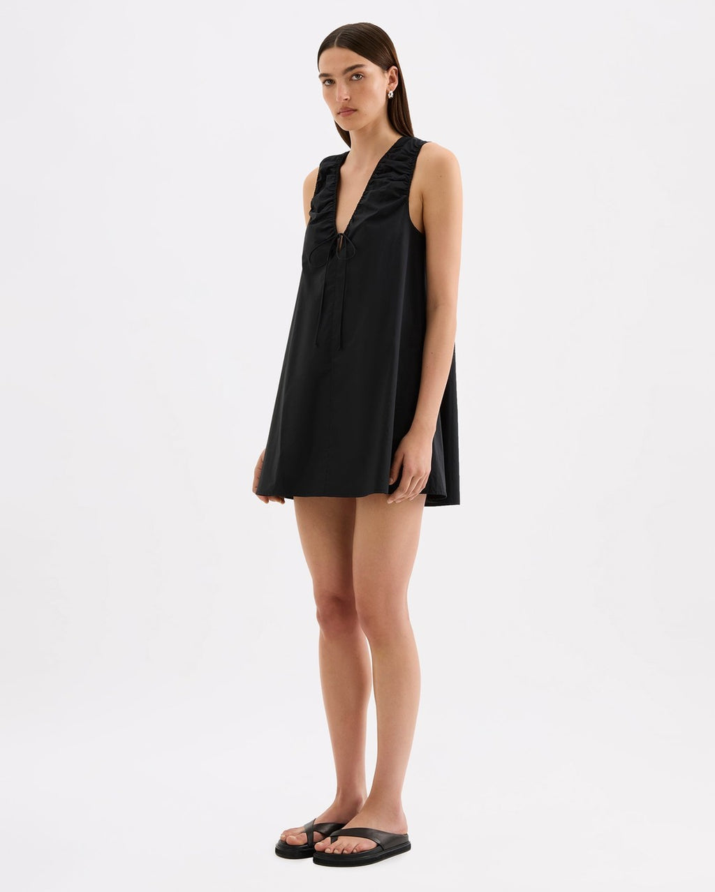 Cerie Poplin Mini Dress - Black - Nude Lucy