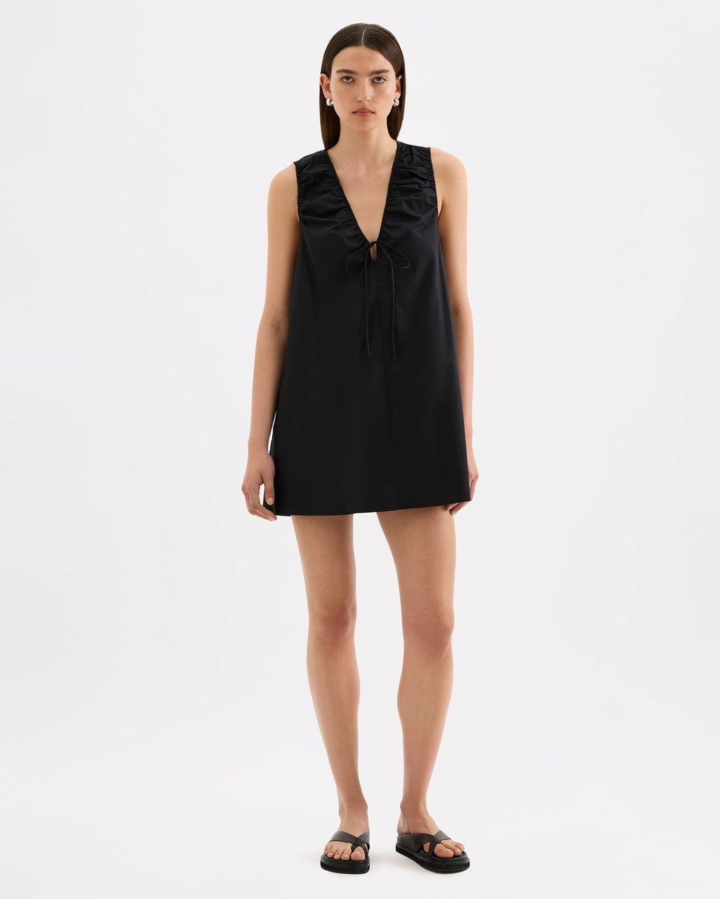 Cerie Poplin Mini Dress - Black - Nude Lucy