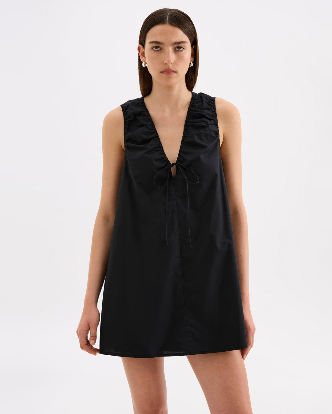 Cerie Poplin Mini Dress - Black - Nude Lucy