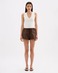 Cerie Poplin Short - Chocolate - Nude Lucy