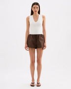 Cerie Poplin Short - Chocolate - Nude Lucy