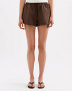 Cerie Poplin Short - Chocolate - Nude Lucy