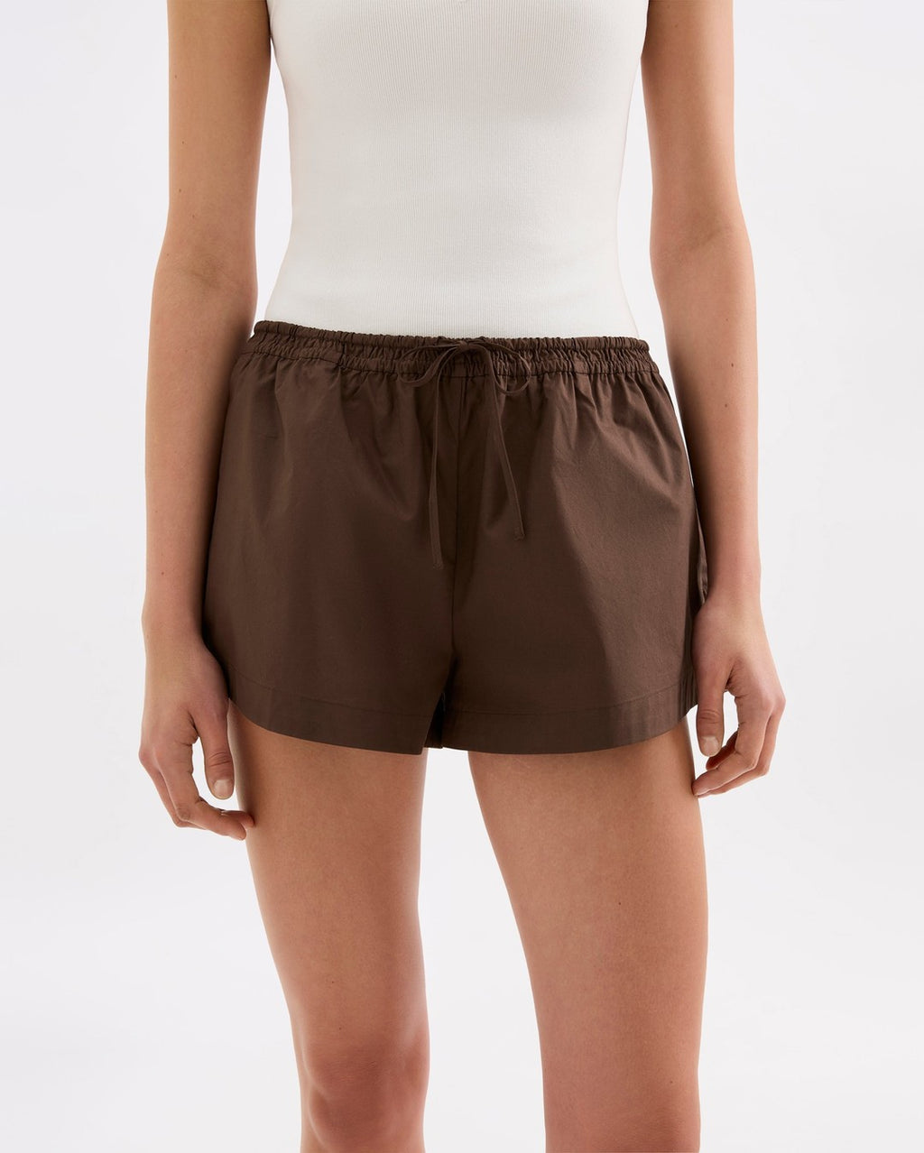 Cerie Poplin Short - Chocolate - Nude Lucy