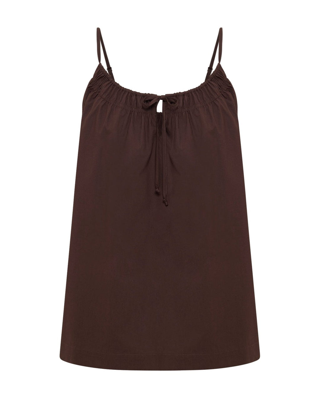 Cerie Poplin Top - Chocolate - Nude Lucy