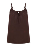 Cerie Poplin Top - Chocolate - Nude Lucy