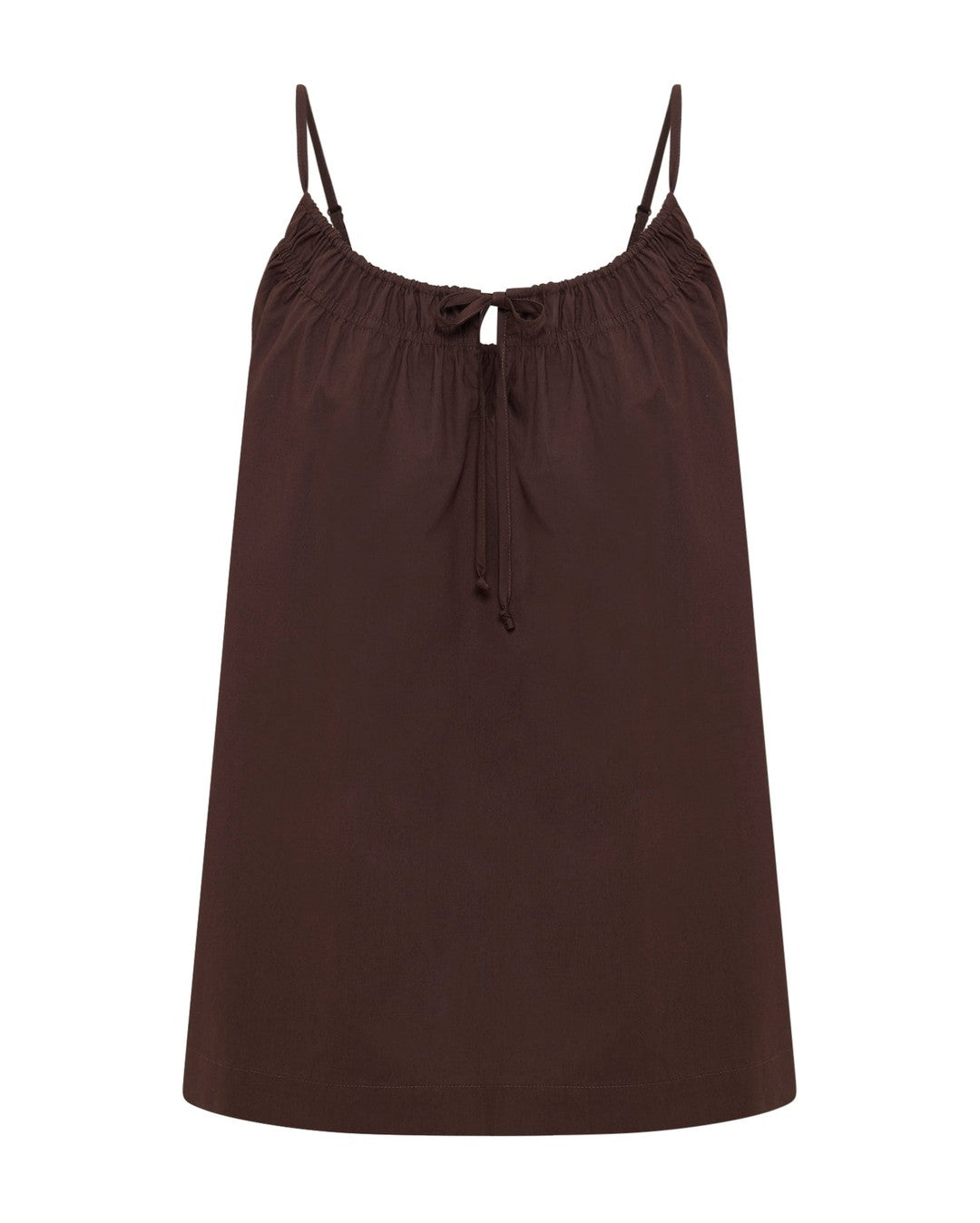 Cerie Poplin Top - Chocolate - Nude Lucy