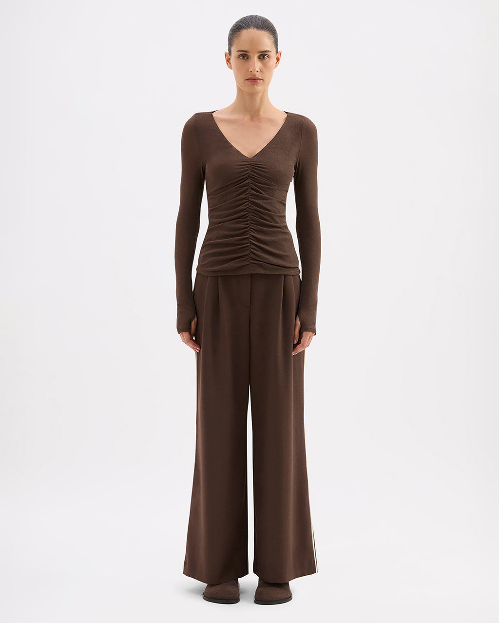 Gigi Mesh Top - Walnut - Nude Lucy