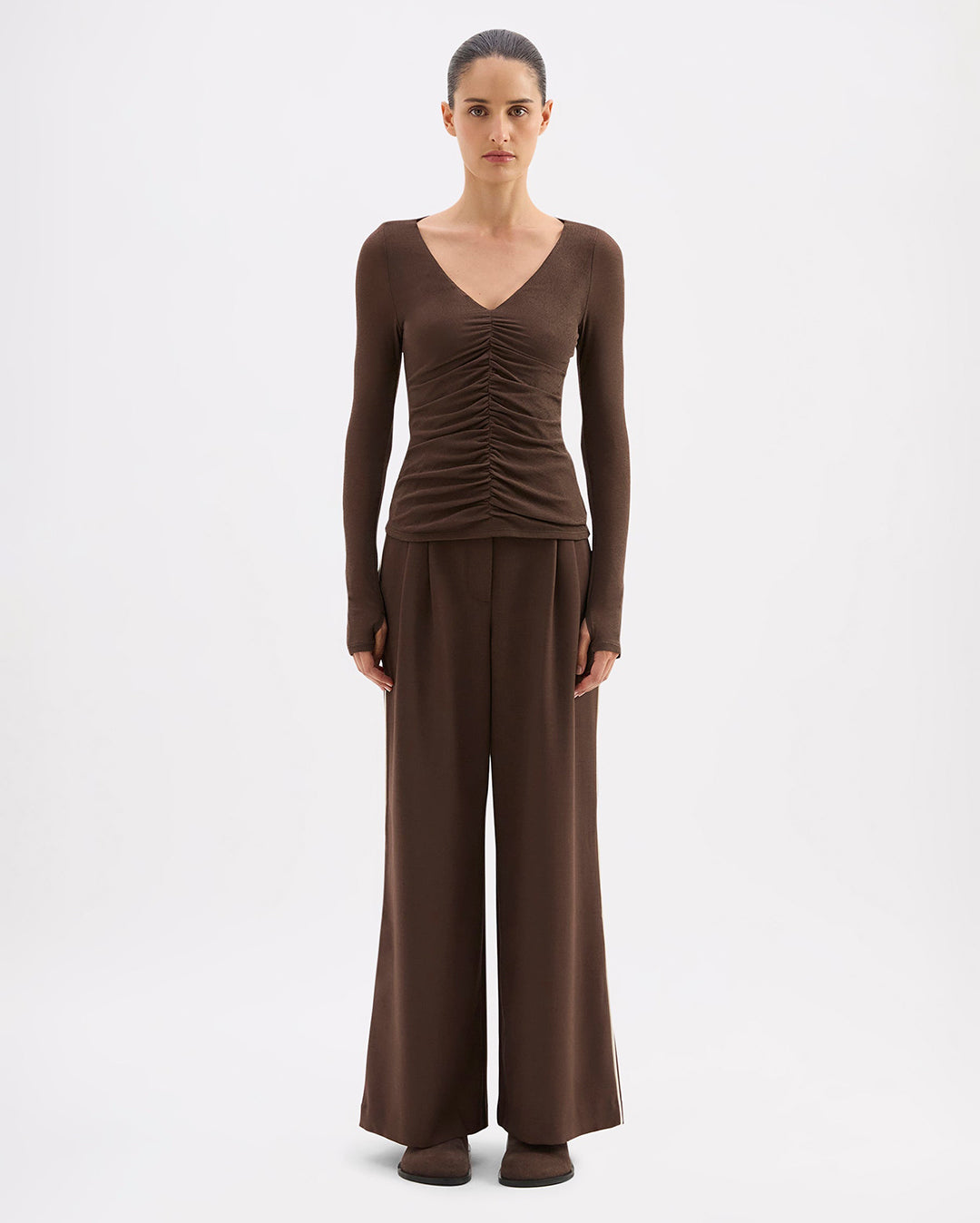 Gigi Mesh Top - Walnut - Nude Lucy