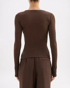 Gigi Mesh Top - Walnut - Nude Lucy