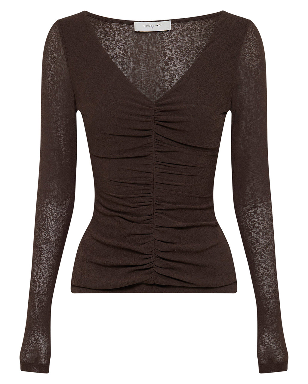 Gigi Mesh Top - Walnut - Nude Lucy