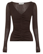 Gigi Mesh Top - Walnut - Nude Lucy