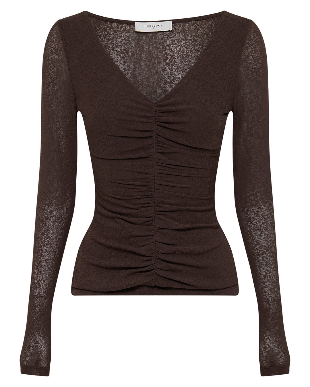 Gigi Mesh Top - Walnut - Nude Lucy