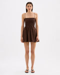 Jaslynn Tencel Mini Dress - Chocolate - Nude Lucy