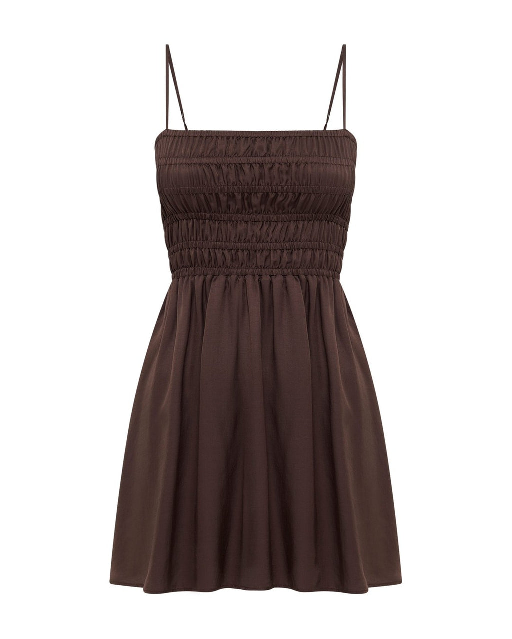 Jaslynn Tencel Mini Dress - Chocolate - Nude Lucy