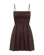 Jaslynn Tencel Mini Dress - Chocolate - Nude Lucy
