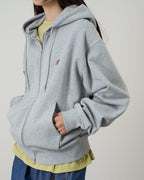 One Point Zip Hoodie - Heather Grey - Gramicci