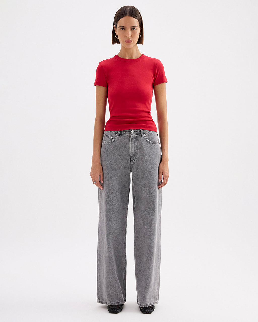 Organic Baby Tee - Cherry - Nude Lucy