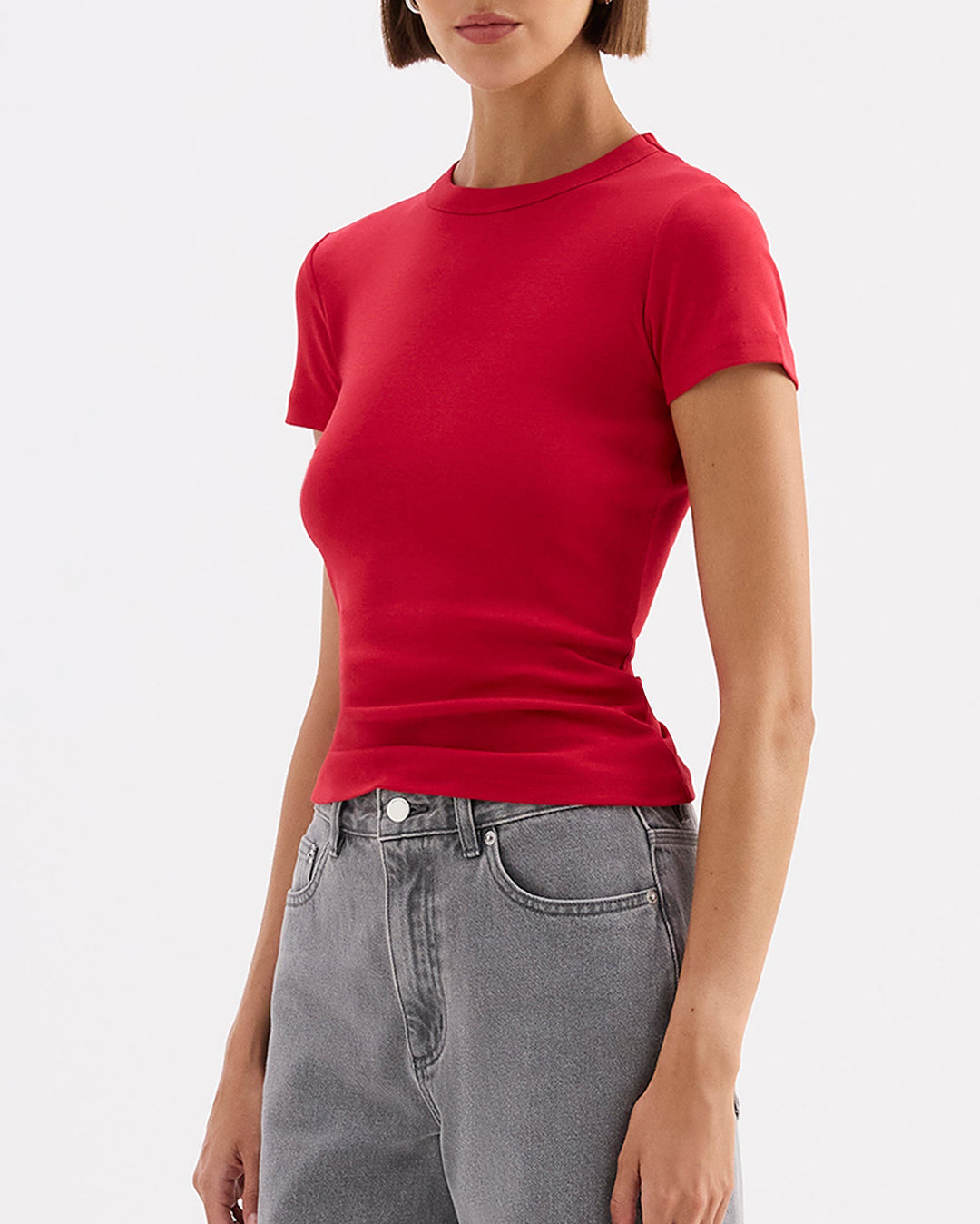 Organic Baby Tee - Cherry - Nude Lucy