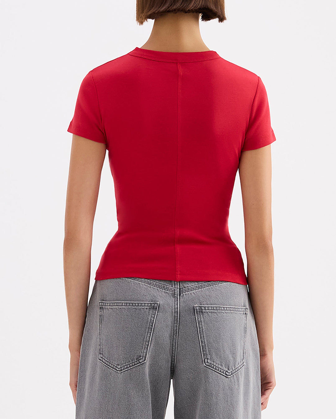 Organic Baby Tee - Cherry - Nude Lucy