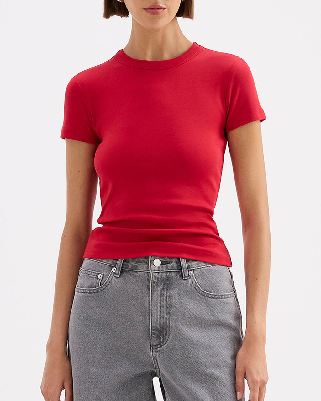 Organic Baby Tee - Cherry - Nude Lucy